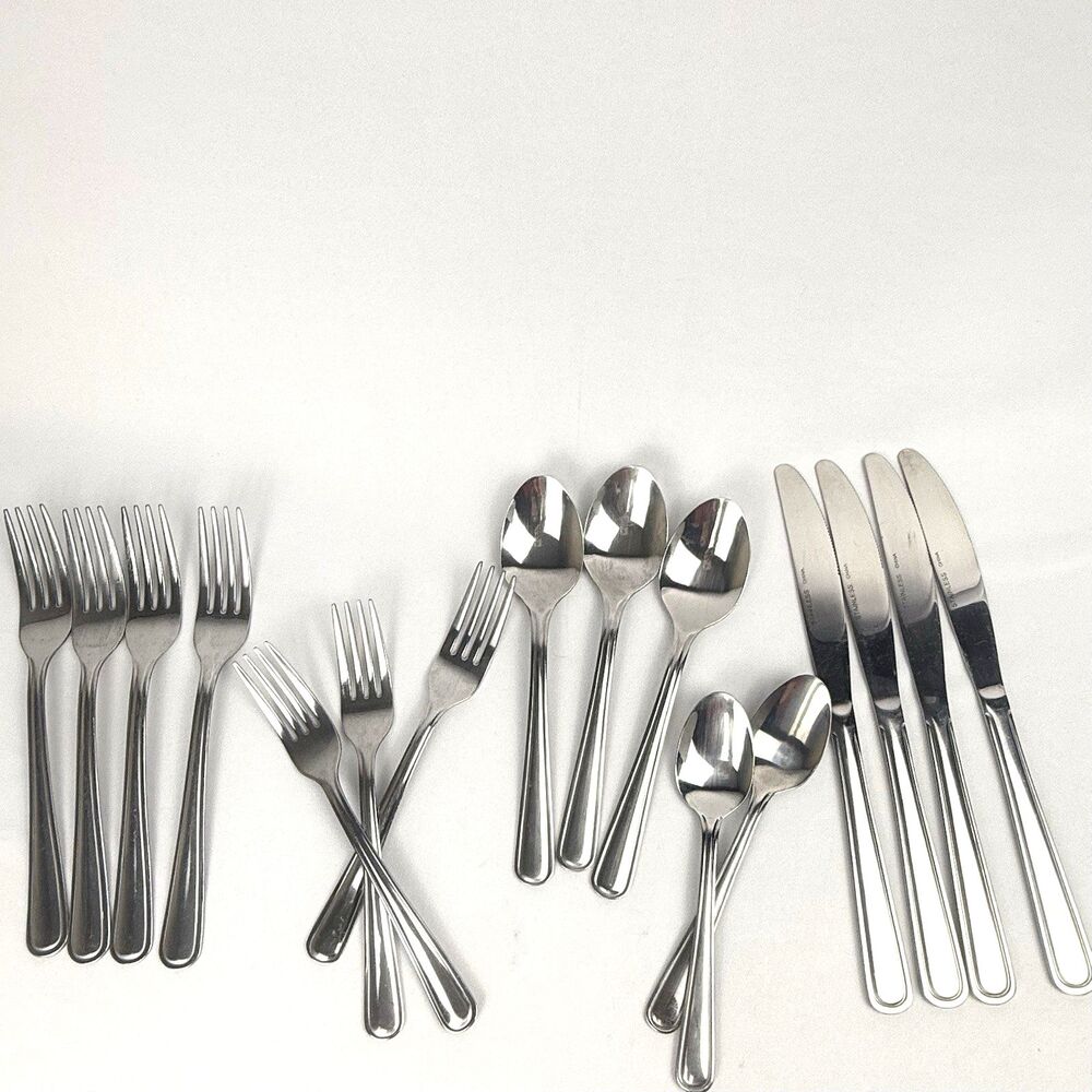Vintage Teardrop Stainless Steel Flatware 16 Pc Silverware Replacement Lot China